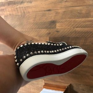 Christian Louboutin black studded sneakers